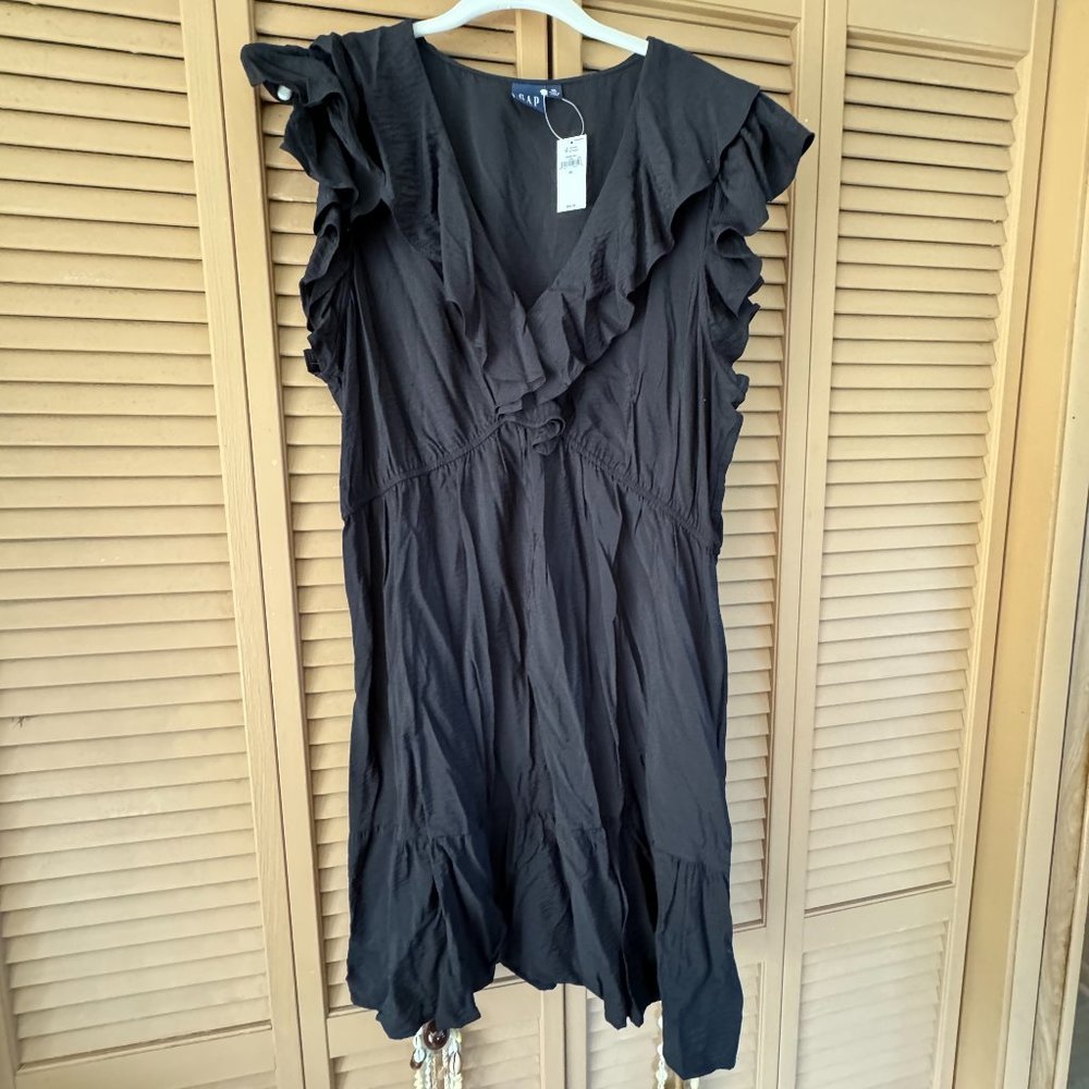 GAP Black Ruffled Mini Dress - Picture 2 of 5